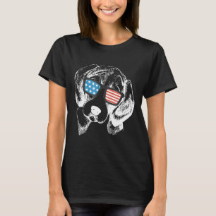Men Women American Flag Beagle T-Shirt