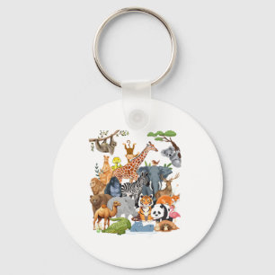 Men Women and Kids Wildlife Zoo Day Party Cute 22 Key Ring