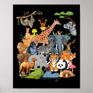 Men Women And Kids Wildlife Zoo Day Party Cute 22 Poster