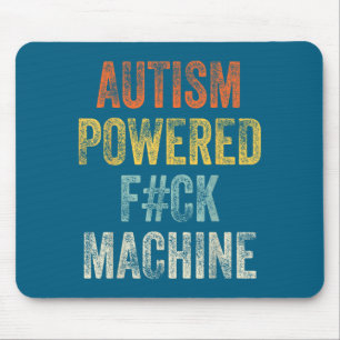 Men Women Autism Powered F Ck Machine Mouse Pad