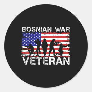 Men Women Bosnian War Veteran Classic Round Sticker