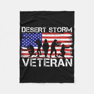 Men Women Desert Shield Vet Desert Storm Veteran Fleece Blanket