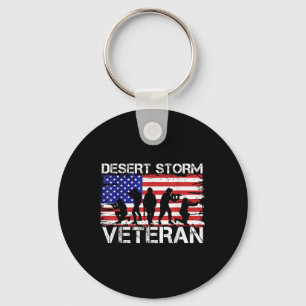 Men Women Desert Shield Vet Desert Storm Veteran  Key Ring