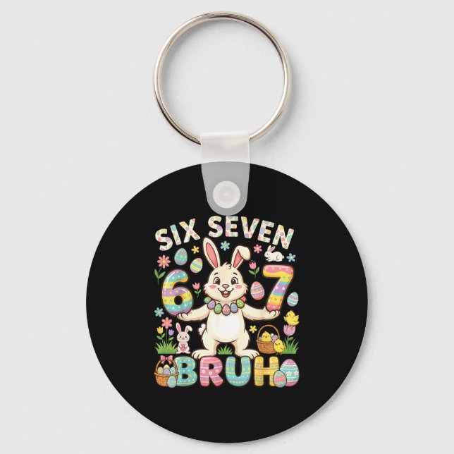 Men Women Easter Day Bruh 67 Meme Key Ring (Front)