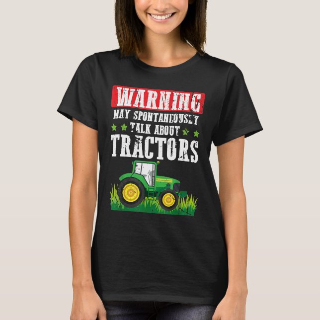 Men Women Farmers Warning Spontaneously Talk Tract T-Shirt (Front)