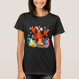 Men women funny crawfish easter sunday bunny egg T-Shirt