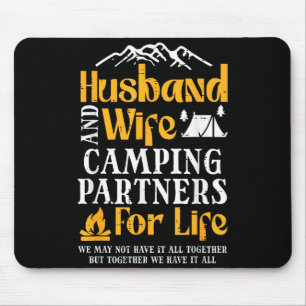 Men Women Husband Wife Camping Partners Couple Mouse Pad