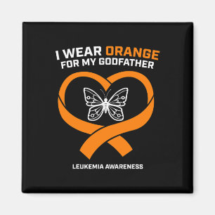 Men Women I Wear Orange For My Godfather Leukaemia Magnet