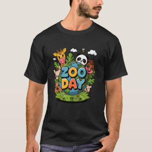 Men Women Kids Fun Zoo Day Wildlife Party Cute Ani T-Shirt