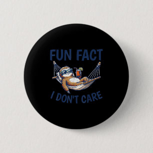 Men women kids funny humor lazy sloth fun fact 6 cm round badge