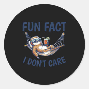 Men women kids funny humor lazy sloth fun fact classic round sticker