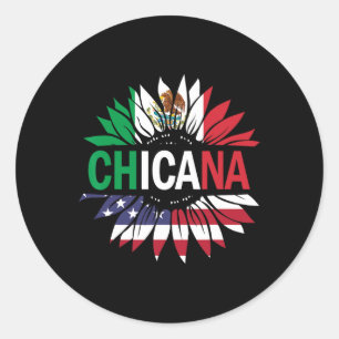 Men Women Kids Girls Boys Mexican Usa Flag  Classic Round Sticker