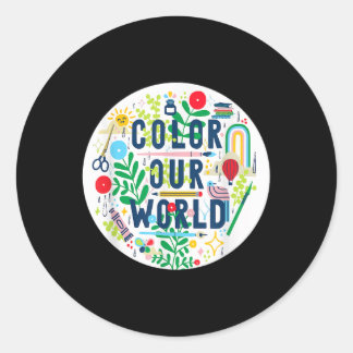 Men Women Kids Summer Reading Program 2025 Colour  Classic Round Sticker