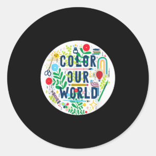 Men Women Kids Summer Reading Program 2025 Colour  Classic Round Sticker