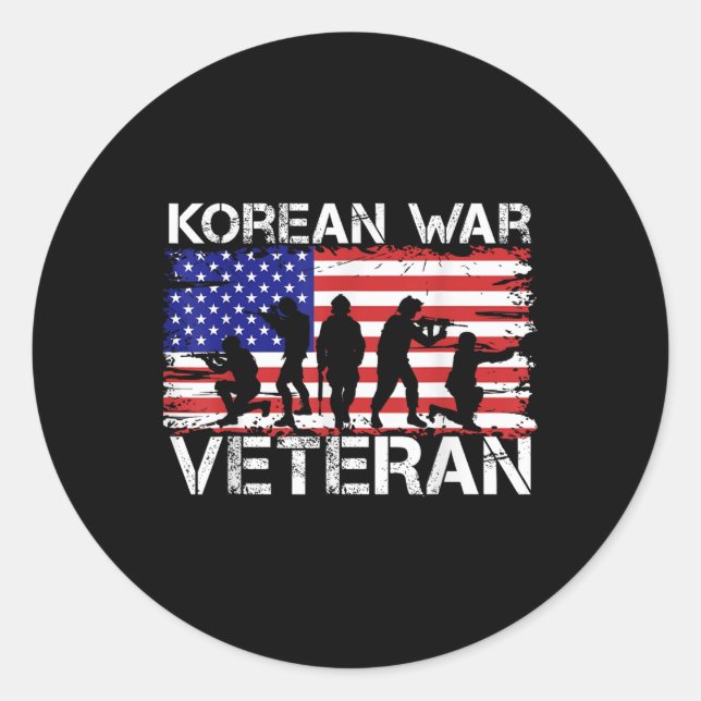 Men Women Korean War Veteran  Classic Round Sticker (Front)