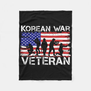 Men Women Korean War Veteran Fleece Blanket