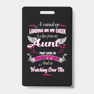 Men Women Loss Aunt In Loving Memorial My Aunt ID Badge