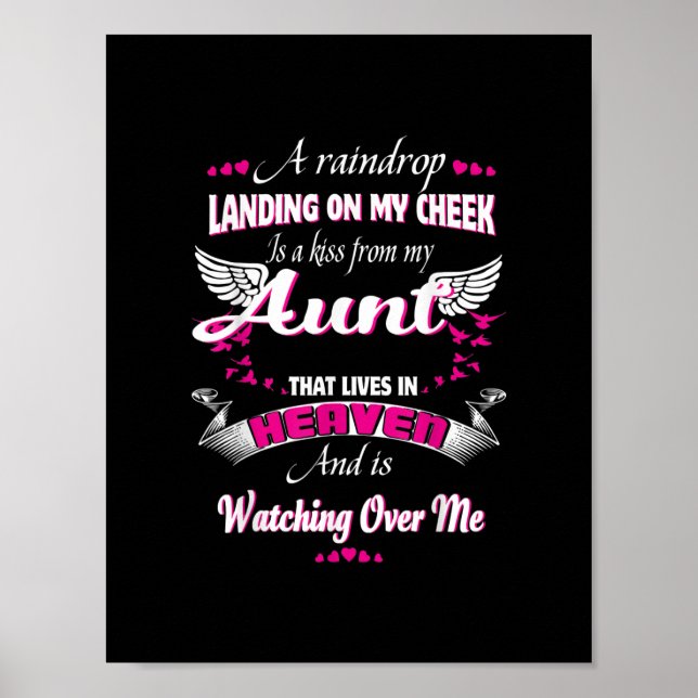 men women loss aunt in loving memorial my aunt in poster (Front)