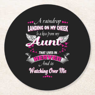 Men Women Loss Aunt In Loving Memorial My Aunt Round Paper Coaster