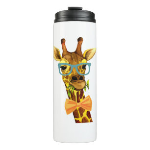 Men Women Nerdy Giraffe, Funny Animal Thermal Tumbler