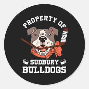 Men Women Property Of Sudbury Bulldog Funny  Classic Round Sticker
