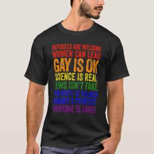 Men Women Refugees Are Welcome Women Can Lead Gay T-Shirt