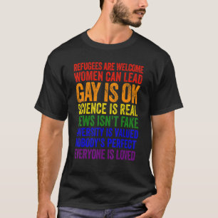 Men Women Refugees Are Welcome Women Can Lead Gay T-Shirt