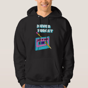 Men Women Retro 1980's Cassette Tape Gen X Never F Hoodie