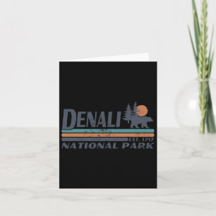 Men Women Retro Denali National Park Mountains Hik Card