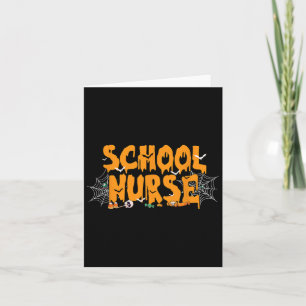 Men Women Spooky Halloween School Nurse Registered Card