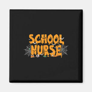 Men Women Spooky Halloween School Nurse Registered Magnet