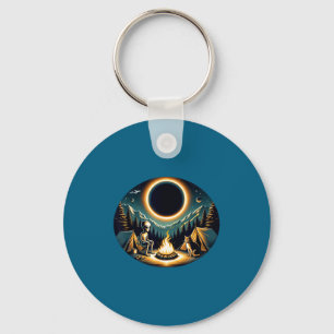 Men Women Total Solar Eclipse April Alien Key Ring