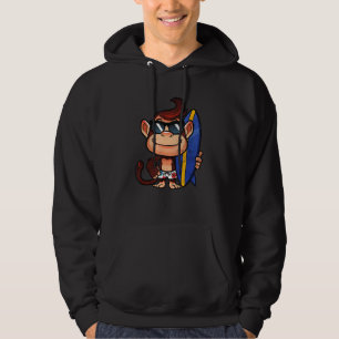 Men Women Wildlife Monkeys Animal Surfer Monkey S Hoodie