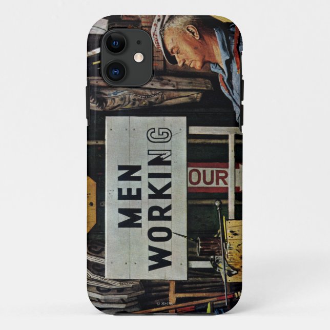 Men Working Case-Mate iPhone Case (Back)