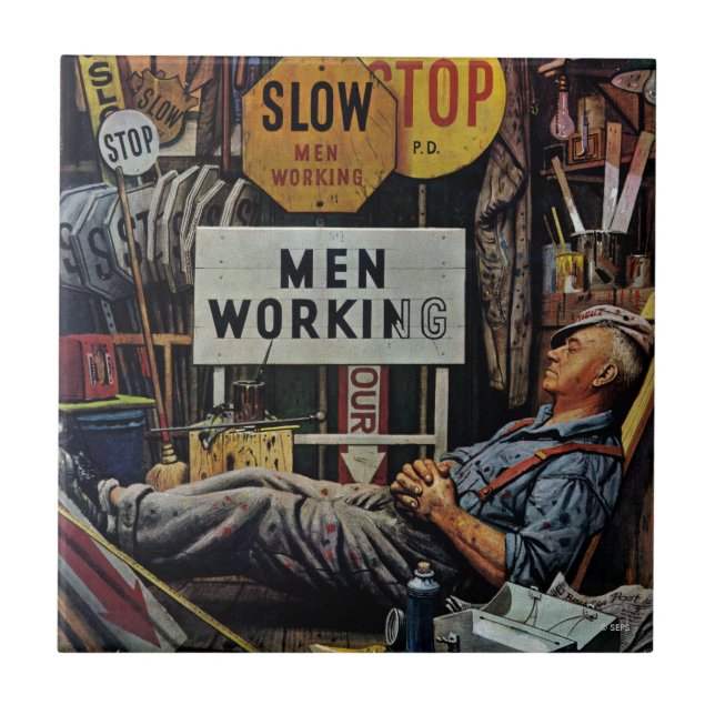 Men Working Ceramic Tile (Front)