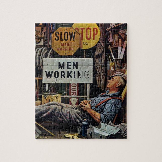 Men Working Jigsaw Puzzle (Vertical)