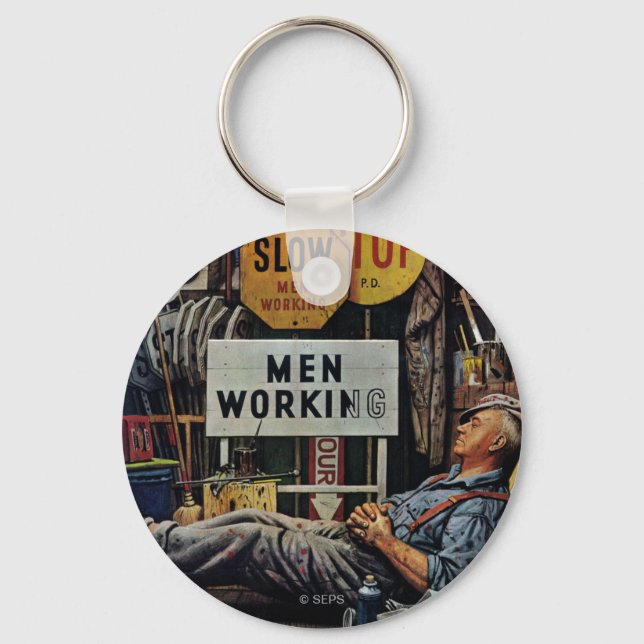 Men Working Key Ring (Front)
