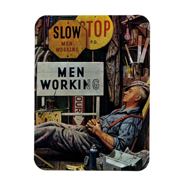 Men Working Magnet (Vertical)