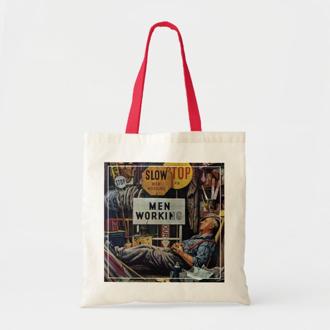 Men Working Tote Bag (Front)