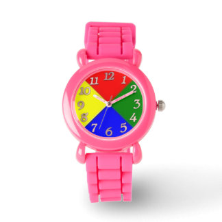 Men Wristwatch purple,red, and green & pink belt