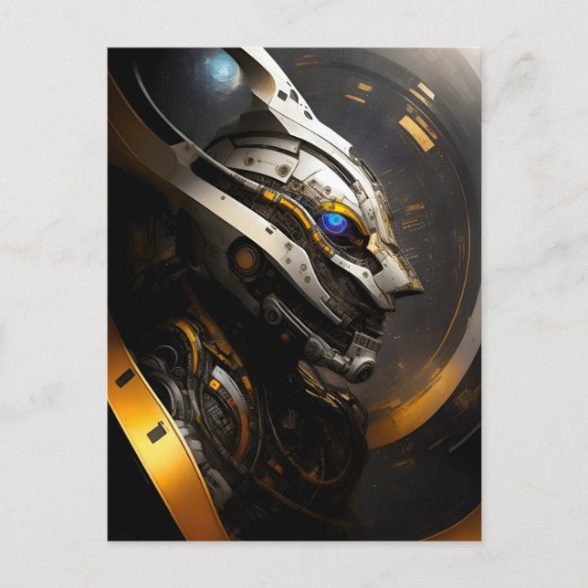 Menacing Cyborg in Profile Postcard (Front)