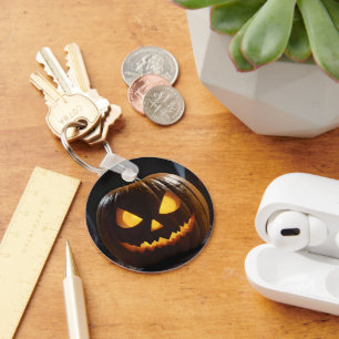Menacing Halloween Pumpkin, Key Ring