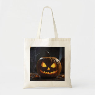 Menacing Halloween Pumpkin, Tote Bag