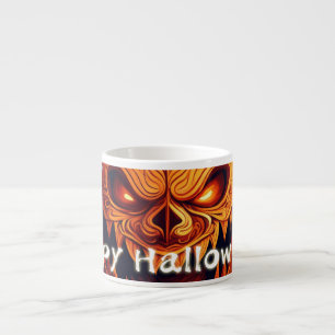 Menacing Jack-o-Lantern Glowing Eyes Halloween Espresso Cup