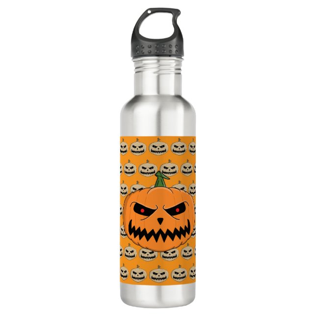 Menacing Jack O'Lantern Halloween 710 Ml Water Bottle (Front)