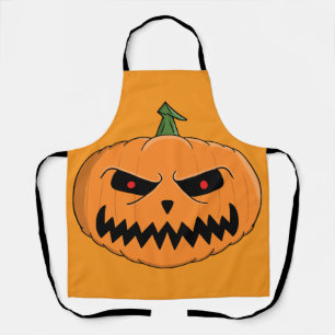 Menacing Jack O'Lantern Halloween Apron