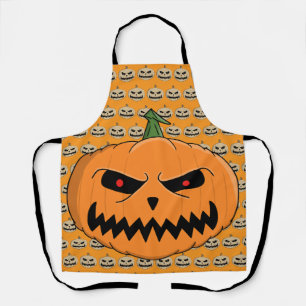 Menacing Jack O'Lantern Halloween Apron