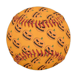 Menacing Jack O'Lantern Halloween Baseball