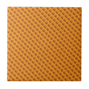 Menacing Jack O'Lantern Halloween Ceramic Tile