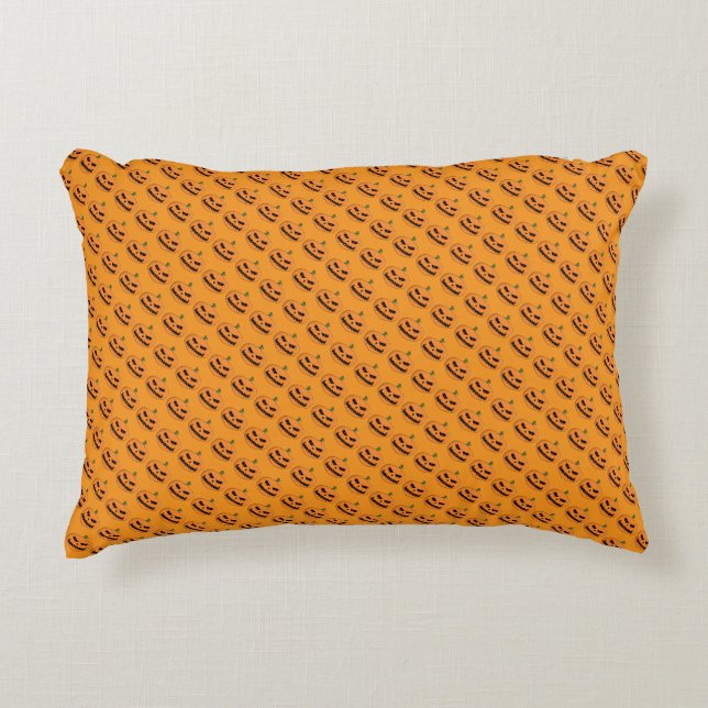 Menacing Jack O'Lantern Halloween Decorative Cushion (Front)